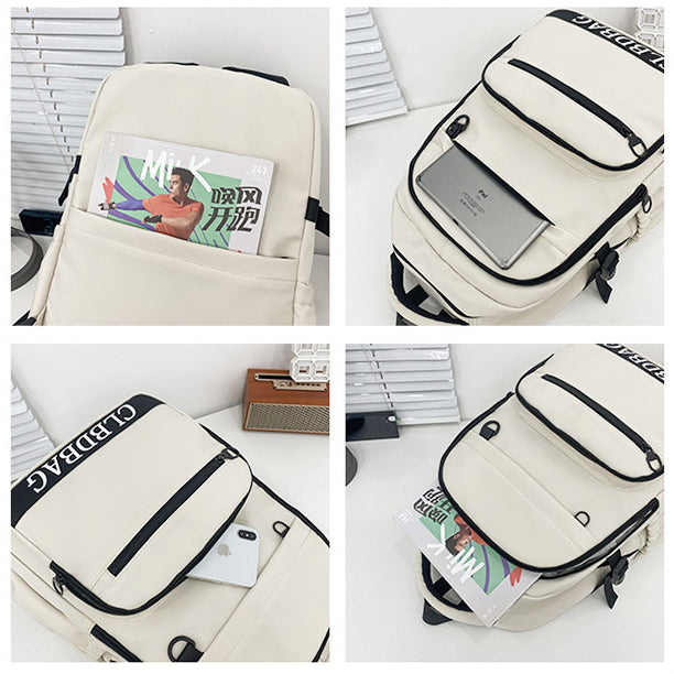 致青春|2024年新戶外旅行雙肩包韓版大容量國中生背包高顏值大學生書包男「9658-131」24.04-4