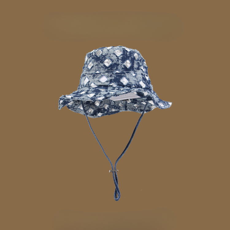 流行帽子|個性水洗破洞牛仔漁夫帽女夏季防曬遮陽帽韓版復古百搭戶外登山帽「C4967」25.03-2