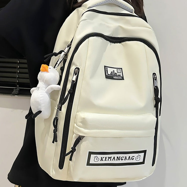 致青春|書包男大學生純色輕便大容量雙肩包多層國高中學生雙肩背包女 「9028-134」25.09-4