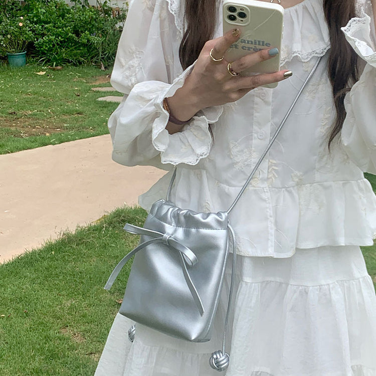 日韓流行 | 小眾設計蝴蝶結迷你小包包女士2024新款夏季洋氣肩斜背包手機包「9414#」24.06-2