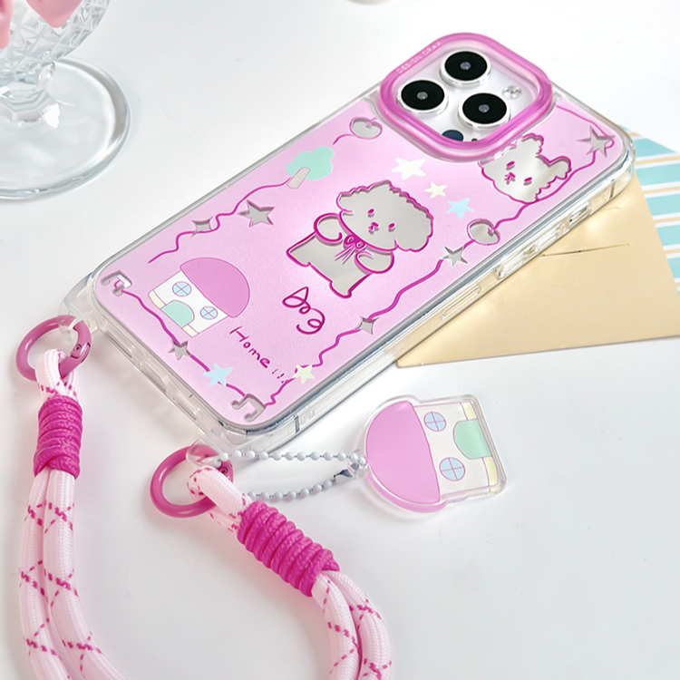 手機殼|蘋果13手機殼iPhone15pro適用12/13promax卡通11掛繩鏡面殼「WL0052」24.07