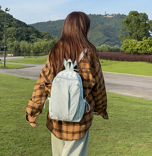 致青春|簡約百搭雙肩包輕便休閒旅行大容量戶外背包初高中生學生書包「125-130」25.07-5