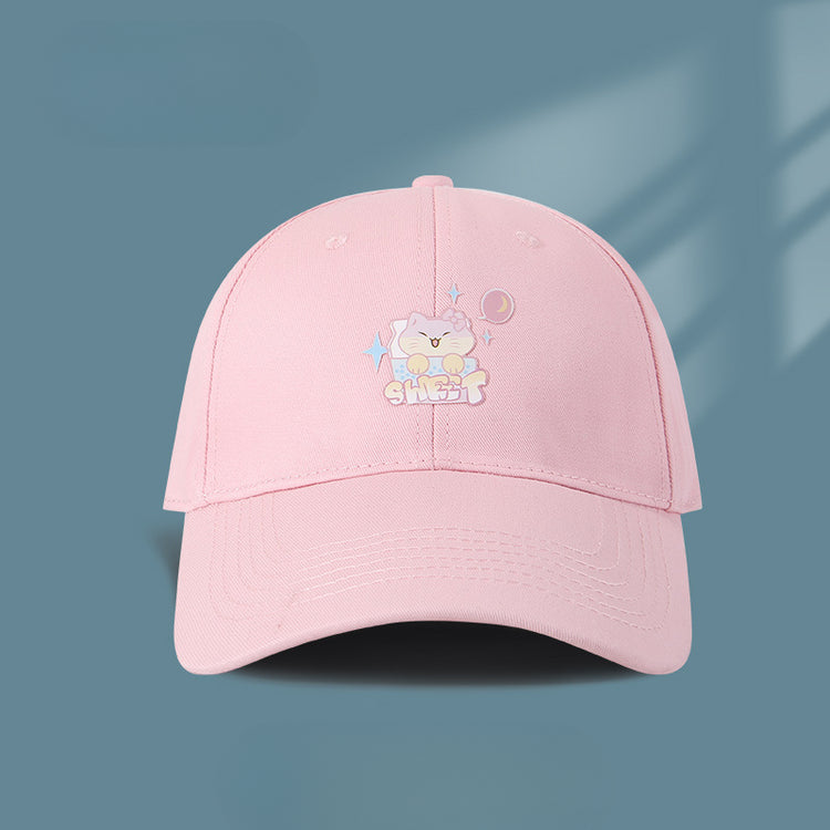 流行帽子|新款可愛貓咪帽子女春夏百搭遮陽鴨舌帽韓版日系學生情侶棒球帽男「C5244」25.04-5