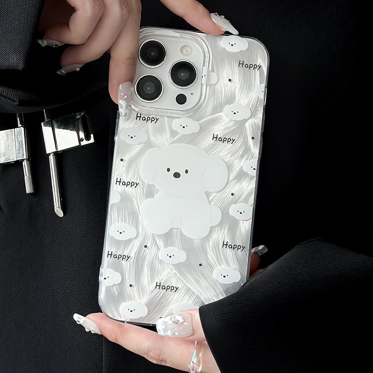 手機殼|蘋果15適用12大孔透明13Promax羽紗iPhone14卡通硅膠手機殼「WM0640」24.07