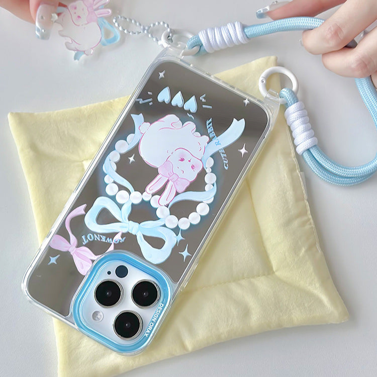 手機殼|蘋果15手機殼夏天掛繩鏡面殼13promax適用iPhone14pro保護套「LR0805」24.07