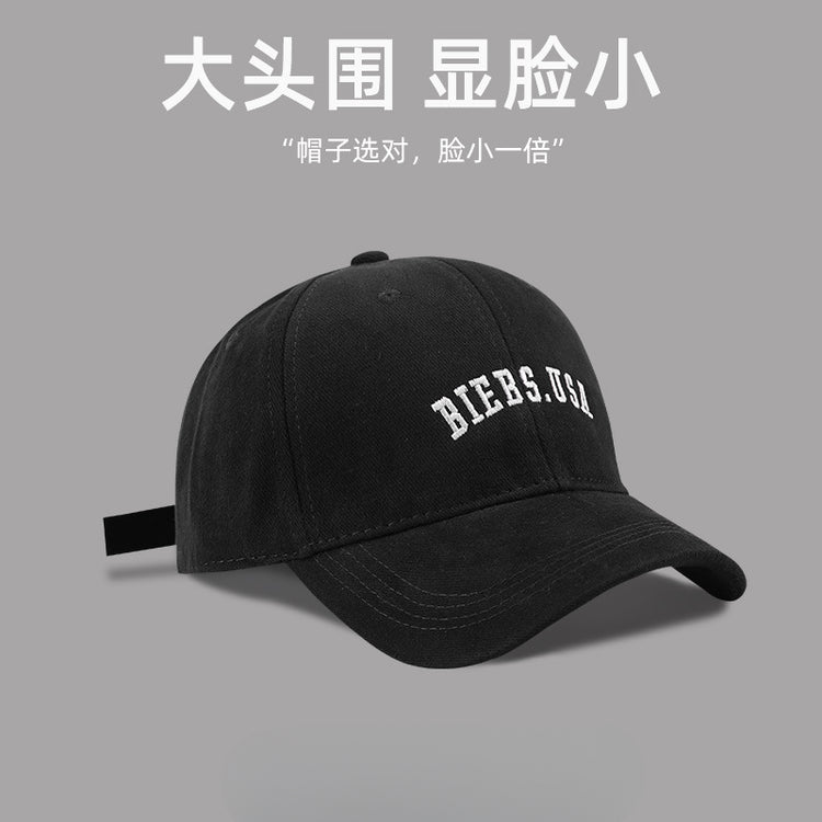 流行帽子|大頭圍顯臉小帽子女美式休閒棒球帽學生情侶百搭鴨舌帽戶外遮陽帽「C5106」25.03-3