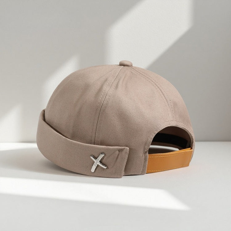 流行帽子|帽子男瓜皮帽日系地主帽韓版街頭潮人嘻哈帽無檐女雅痞時尚地痞帽「C2584」25.09-3