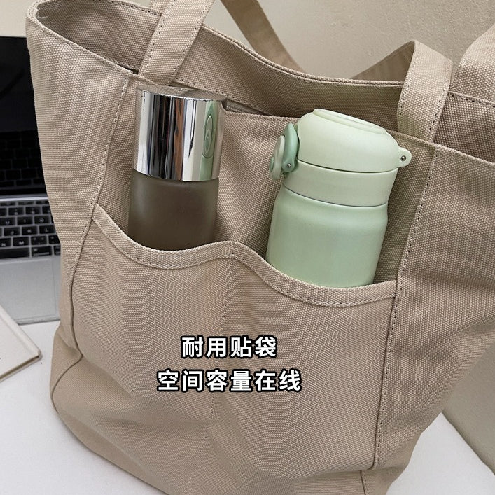 致青春|簡約手提帆布包包女2025秋冬新款百搭刺繡手拎布包學生單肩斜挎包「1805-125」25.09-5