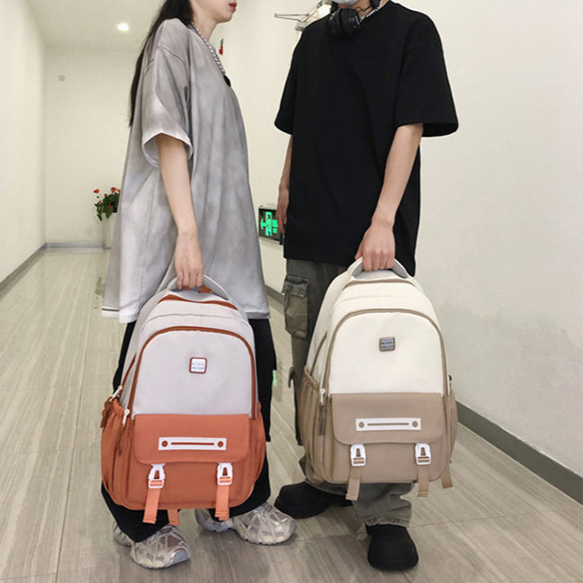 致青春|雙肩包男士簡約大容量電腦旅行背包韓版翻蓋大學生情侶雙肩包「543-133」24.09-2