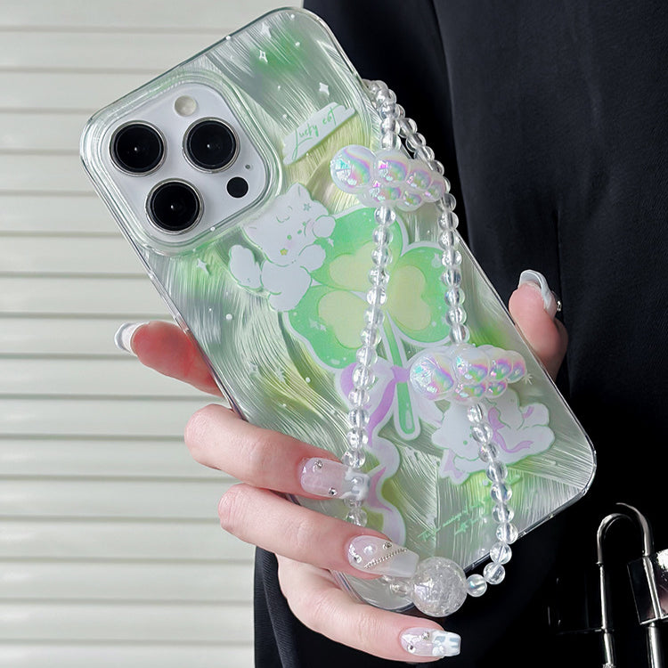 手機殼|iPhone15Pro手機殼蘋果14Promax適用ins風12/13羽紗x大孔透明「LR0907」24.07