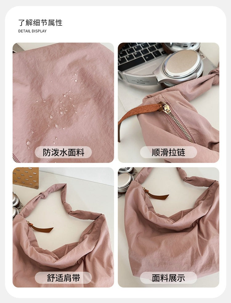 致青春|肩背包街頭潮流撞色秋冬新款簡約輕便尼龍大容量女斜背包托特包「8023-23」24.02-1