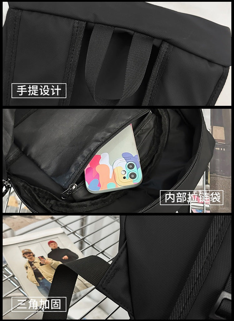致青春|雙肩包男士大容量時尚潮流百搭背包原創潮牌純色國高中大學生書包「796-136」25.04-1