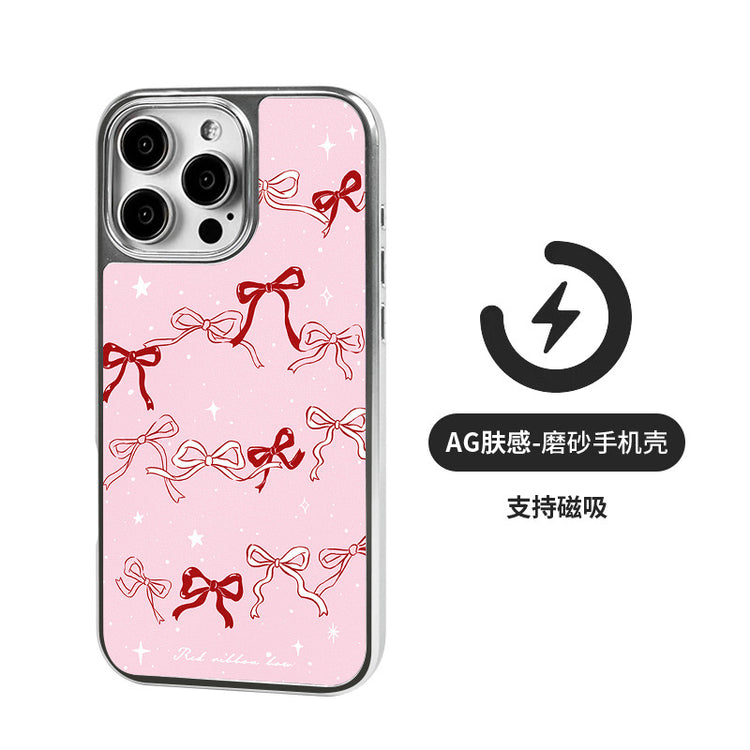 手機殼|蘋果16手機殼ins風磁吸AG磨砂碳纖紋12適用iPhone14Pro小米15「LR1370」25.05-2