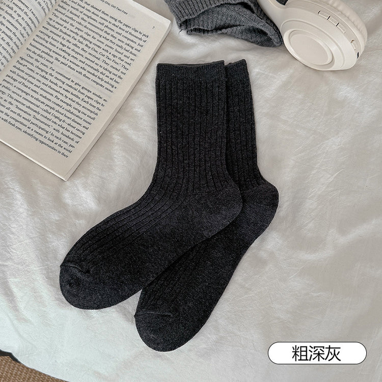 女襪|襪子女士雙針抗起球抑菌防臭中筒襪棉質吸濕排汗透氣堆堆襪「ZXF24013」25.02-1