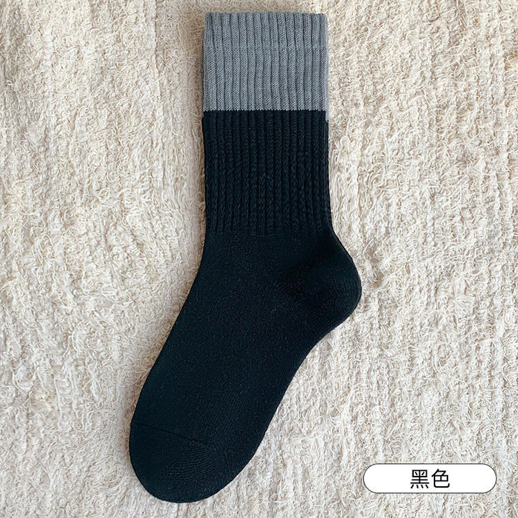 女襪|灰色羊毛襪子女加絨加厚秋冬保暖堆堆襪軟糯親膚彈力舒適睡眠襪「MK4229」24.11-1