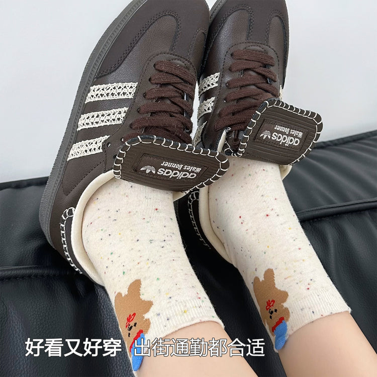 女襪|卡通圖案襪子女棉質親膚舒適彈力中筒襪點子紗吸汗透氣襪子「GO2505」25.06-3