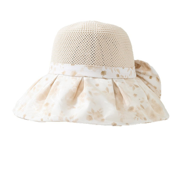 流行帽子|夏季新款蝴蝶結帽子女防曬小清新遮陽帽戶外出遊防紫外線太陽帽潮「C5253」25.05-1