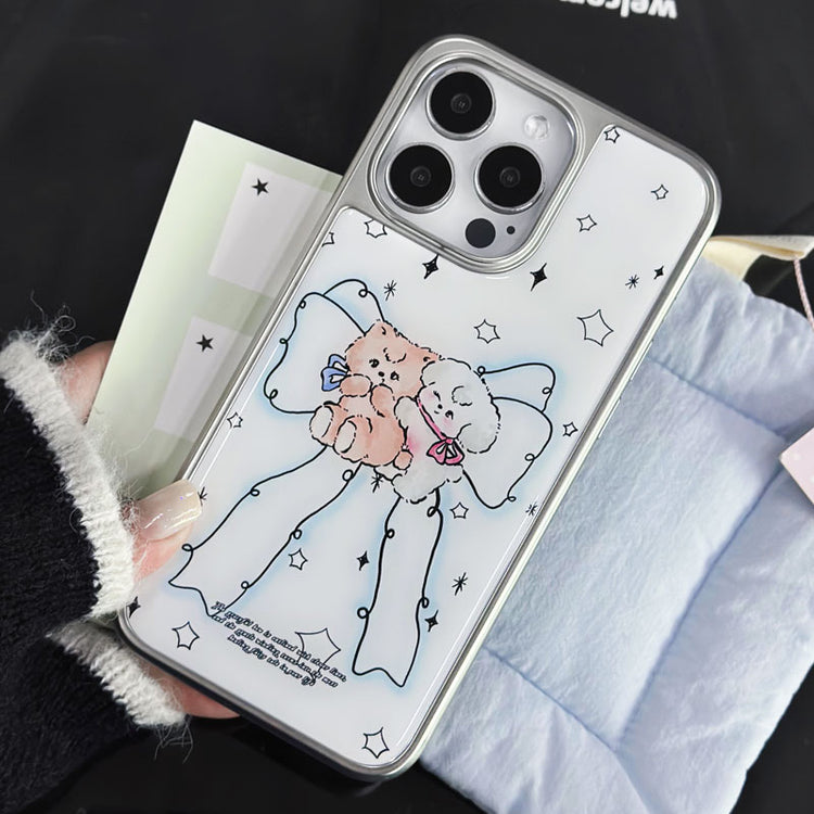 手機殼|蘋果16ProMax手機殼14plus電鍍銀邊滴膠iPhone16Pro高級感適「LR1561」25.04-4