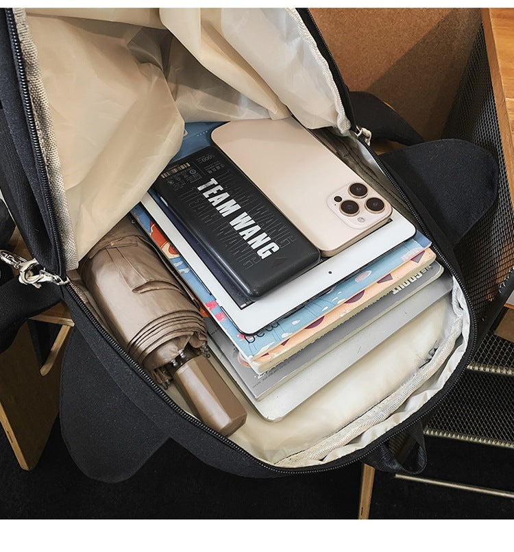 致青春|鯊魚雙肩包女日系大學生書包出行旅遊男情侶搞怪潮流拼色背包「241-132」25.01-2