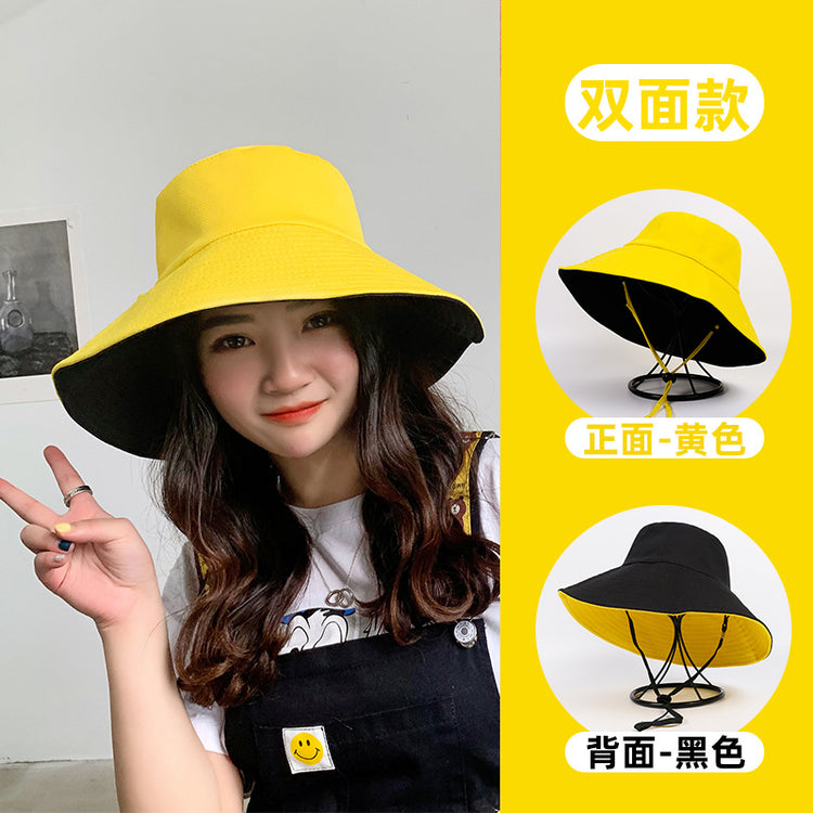 流行帽子|帽子女雙面漁夫帽日系大沿韓版遮陽帽夏季百搭防曬防紫外線太陽帽「E09419」25.03-2