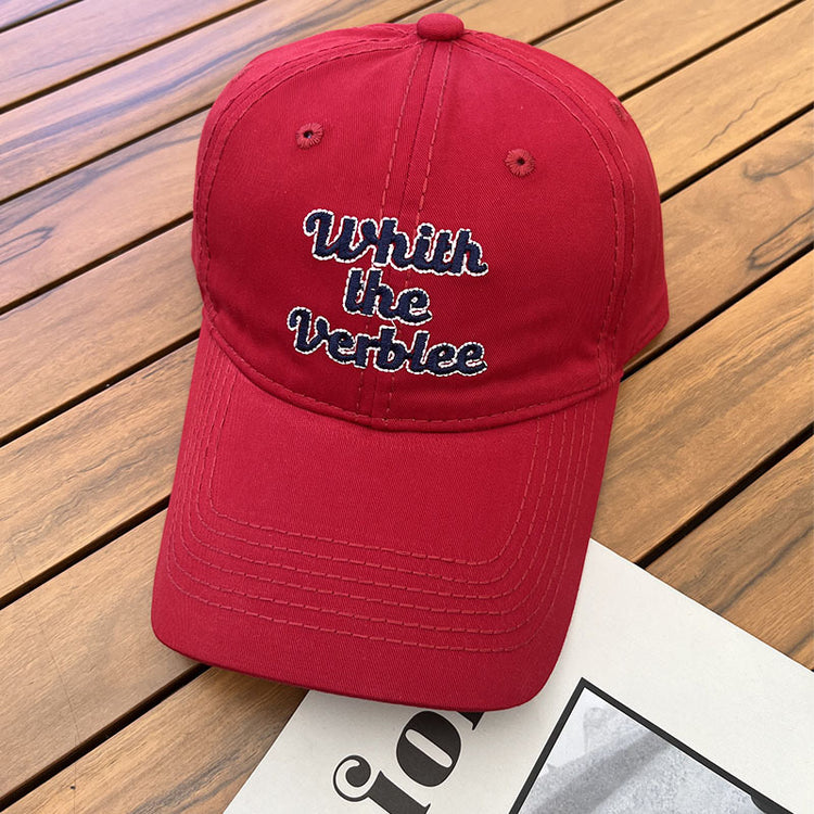 流行帽子|新款春秋季彎檐情侶大頭圍顯臉小百搭字母棒球帽百搭軟頂遮陽帽女「C3582」24.01-2