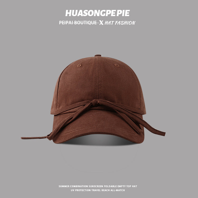 流行帽子|蝴蝶結鴨舌帽女顯臉小網紅時尚棒球帽甜美防曬帽子學生百搭太陽帽「C3730」24.03-2