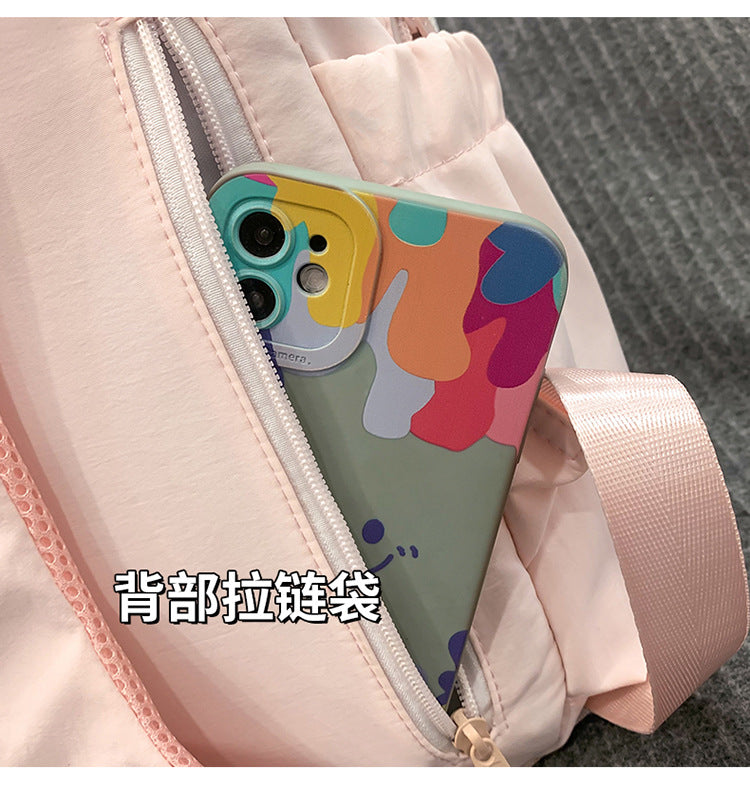致青春|高中生書包女生國中生大容量高顏值粉紅輕便雙肩包學院風背包「2090-134」24.09-3