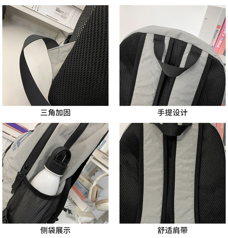 致青春|韓版字母雙肩包尼龍背包旅行包旅行戶外運動包學生背包校園書包附小掛包「2086-133」24.09-1