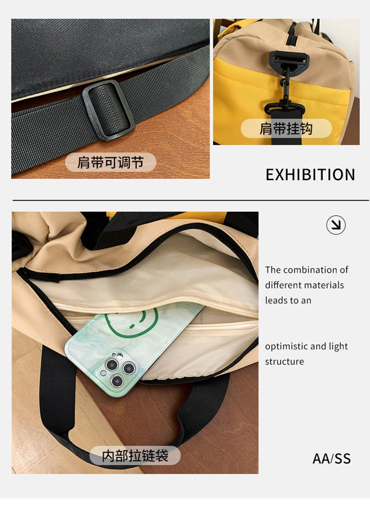 致青春 | 新款旅行包輕便大容量男女斜背包運動健身包乾濕分離獨立鞋倉背包「8007-131」24.07-3