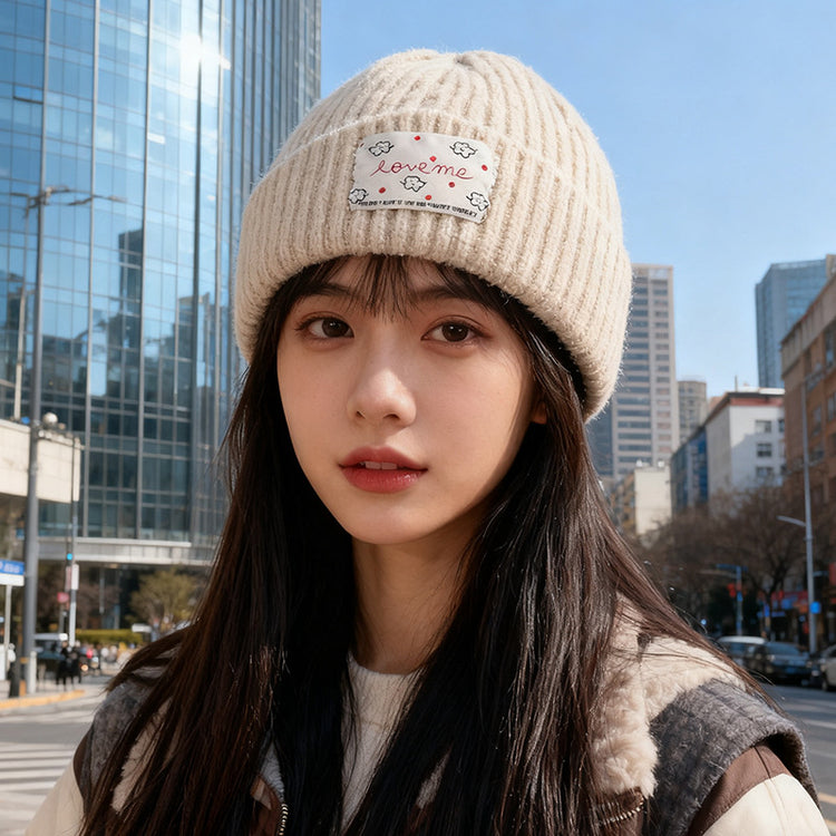 流行帽子|韓系大頭圍帽子女秋冬加厚保暖針織帽顯臉小護耳毛線帽男包頭冷帽「C5753」25.11-1