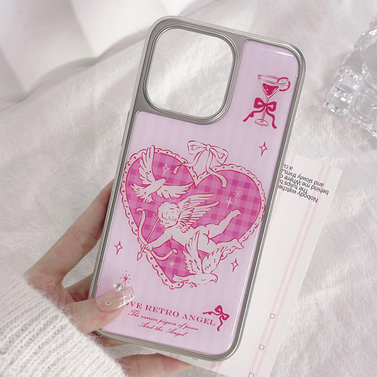 手機殼|iPhone16電鍍銀邊滴膠手機殼1515plus適用iPhone12Pro少女粉「LR1374」25.04-1