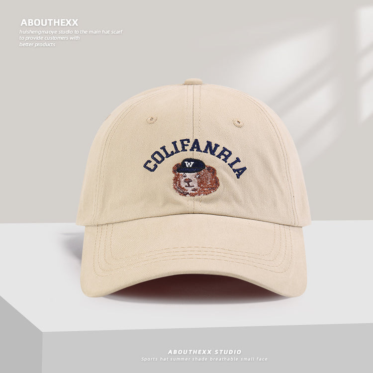 流行帽子|美式刺繡顯臉小小眾帽子女字母鴨舌帽百搭棒球帽情侶防曬遮陽帽男「C5261」25.05-2