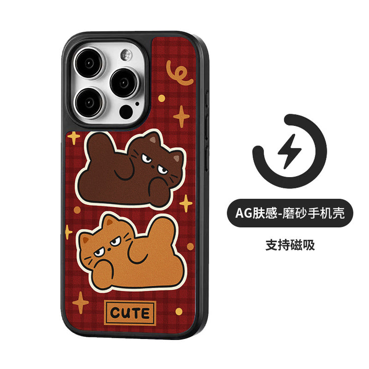 手機殼|iPhone16手機殼磁吸12適用15批發14蘋果13PromaxAG磨砂碳纖紋「WYB0988」25.05-1