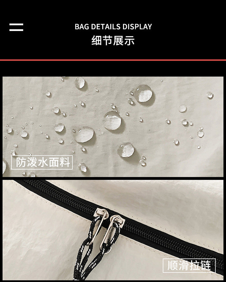 致青春|日系ins新款高顏值潮酷工裝風多口袋托特包情侶輕便大容量斜挎包「695-123」25.10-1