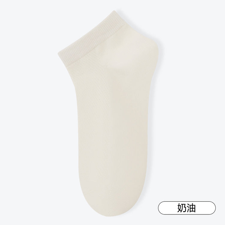 女襪|襪子女10A抑菌防臭網眼透氣抗起球船襪萊卡橡筋無骨隱形襪「ZJ25014」25.04-5