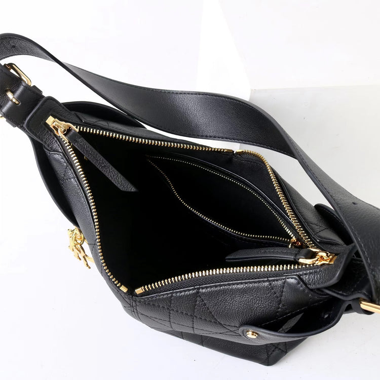 質感真皮|2025新褶皺羊皮藤格紋手提包時尚休閒優雅單肩腋下通勤高級感包「X3820D3819」25.10-1