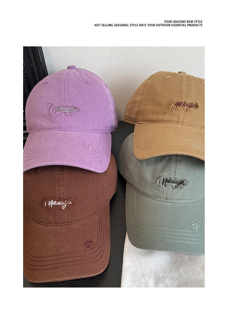 流行帽子|新款字母刺繡棒球帽春秋季韓版百搭簡約純色情情侶校園休閒鴨舌帽「C4893」25.01-2