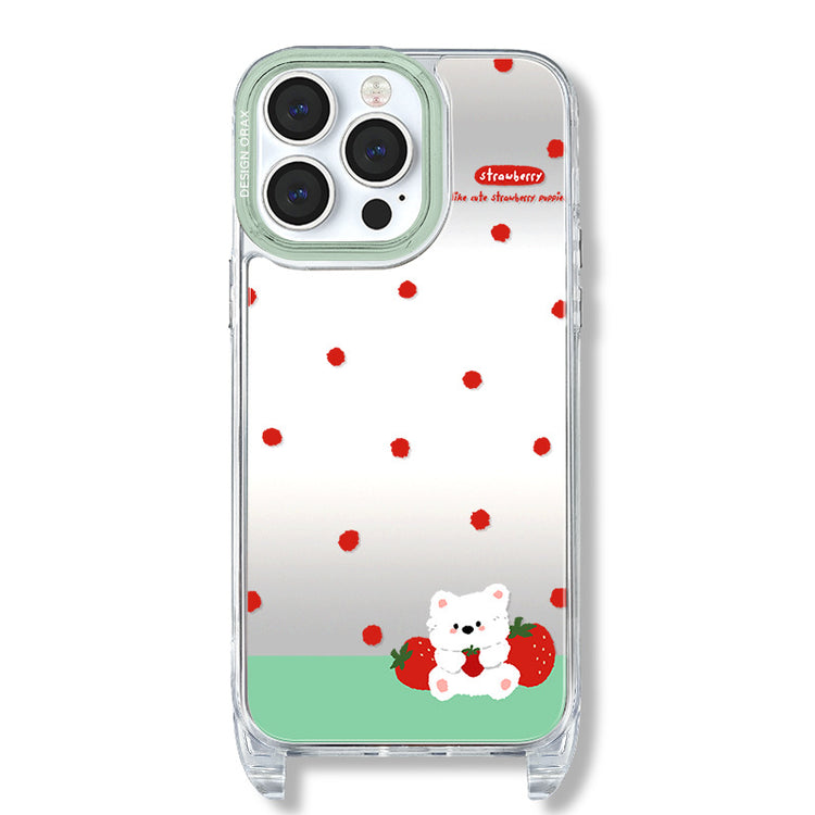 手機殼|iPhone15pro手機殼適用14掛繩鏡面殼蘋果16手機殼13promax女「LR1268」24.12-4