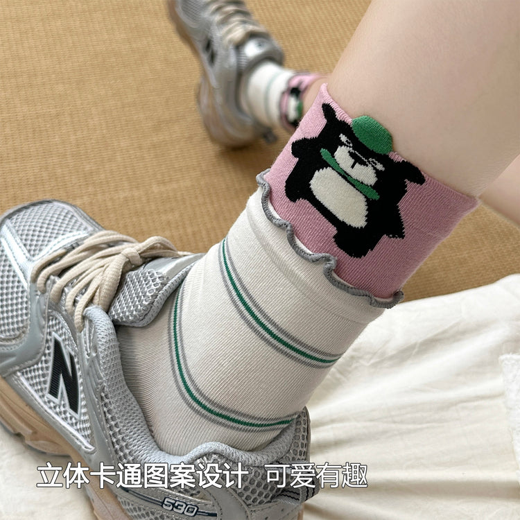女襪|立體卡通圖案襪子可愛學院風彈力無骨短襪棉質吸汗透氣襪子「MK5119」25.08-2