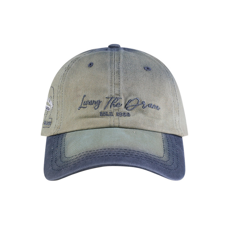 流行帽子|漸變字母刺繡棒球帽子女寬檐顯臉小防曬帽軟頂百搭日系鴨舌帽子男「C4217」24.08-1