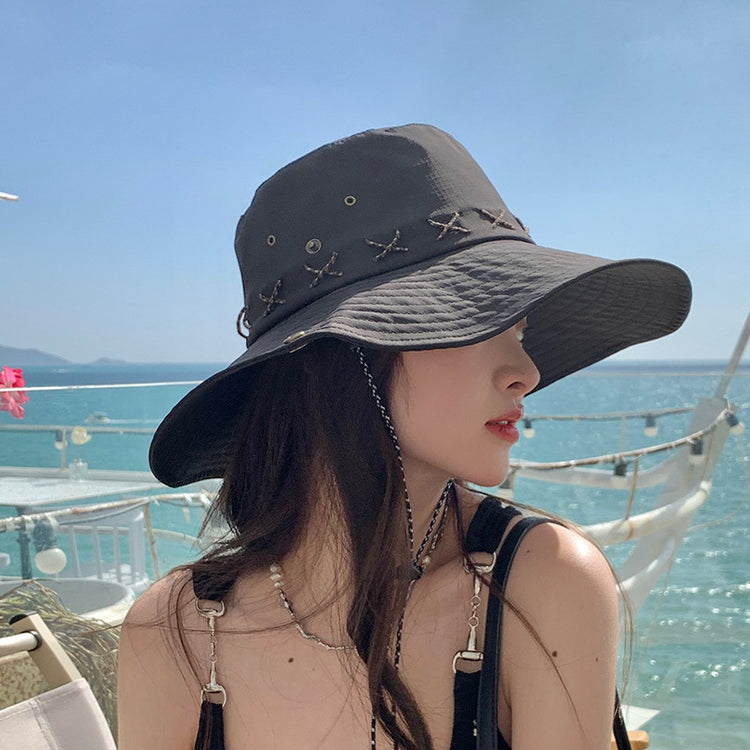 流行帽子|夏季露營帽復古西部牛仔大帽簷遮陽防曬戶外登山帽子釣魚漁夫帽「C3697」24.03-2