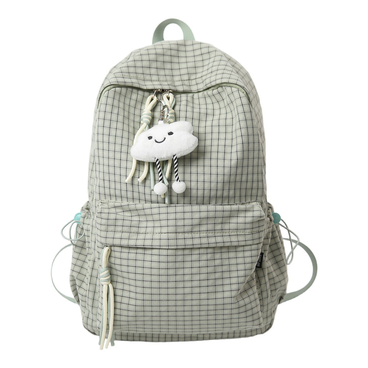 致青春|高顏值森系小清新格子少女心旅行雙肩包韓版ins風學生黨上課背包「1392-132」25.12-1