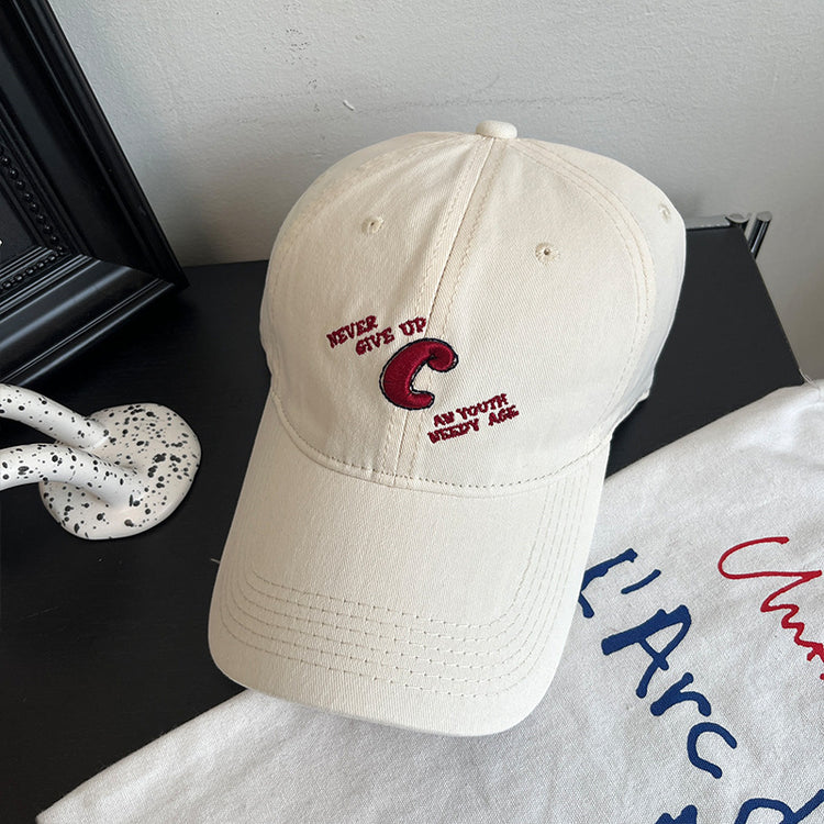 流行帽子|C字母棒球帽女春夏韓系刺繡軟頂遮陽帽學生情侶顯臉小戶外鴨舌帽「C4885」24.12-5