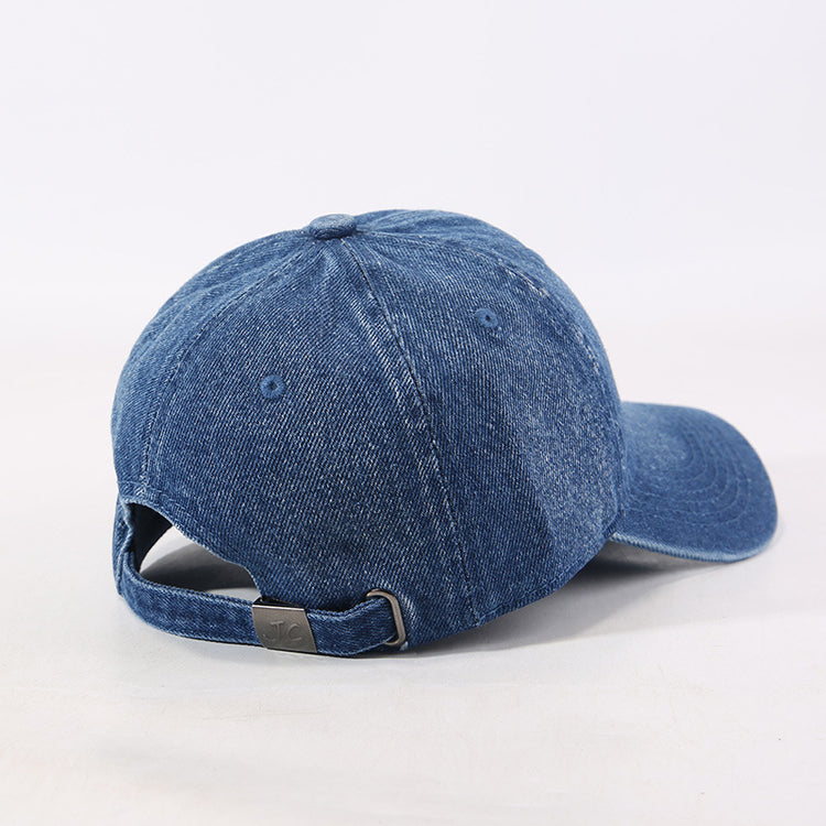 流行帽子|熱巴同款牛仔棒球帽子女大頭圍顯臉小水洗鴨舌帽男韓版戶外遮陽帽「C5104」25.03-3