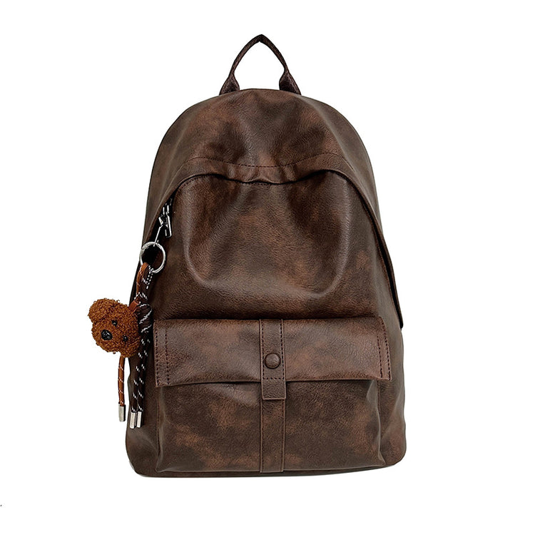 致青春|雙肩包女士大容量2024新情侶背包小眾通勤男孩大學生PU旅行書包「5613-132」24.11-4