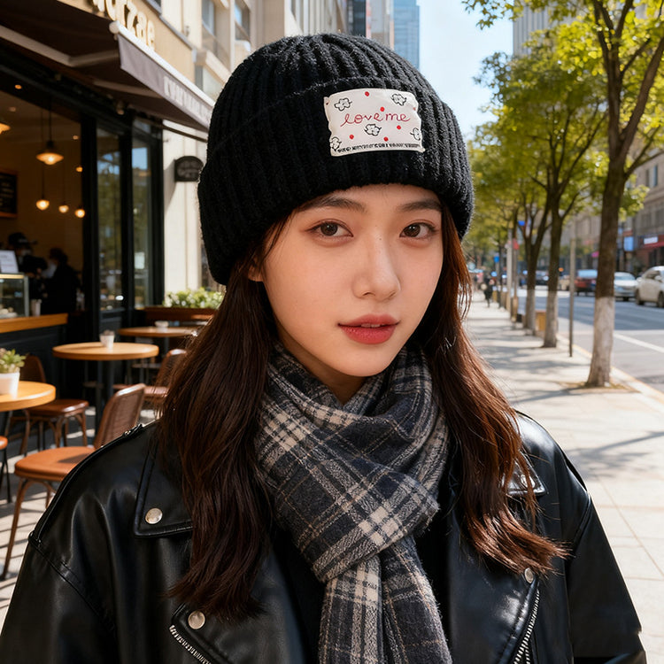 流行帽子|韓系大頭圍帽子女秋冬加厚保暖針織帽顯臉小護耳毛線帽男包頭冷帽「C5753」25.11-1