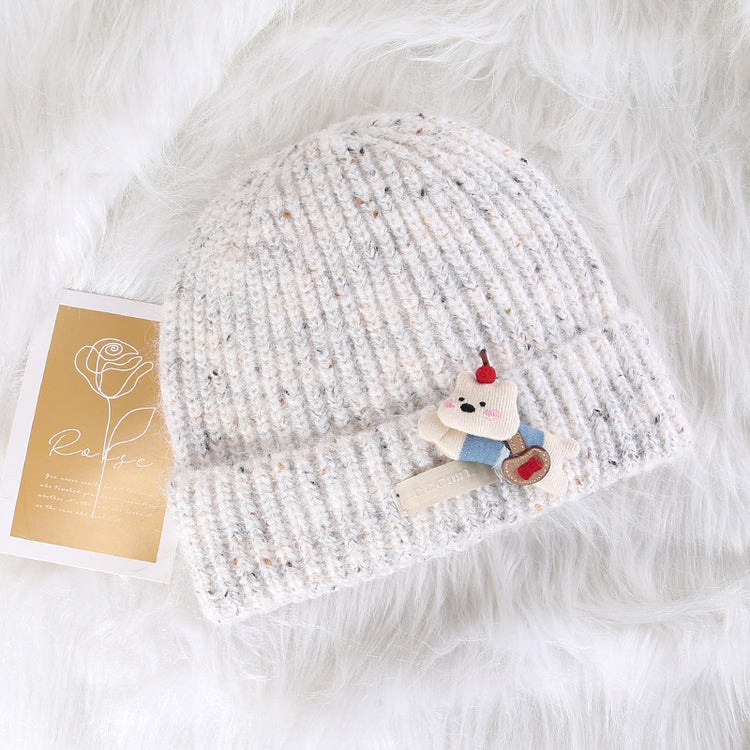 流行帽子|韓版ins卡通小狗帽子女可愛針織帽 秋冬護耳保暖毛線帽戶外冷帽男「C5557」25.09-3