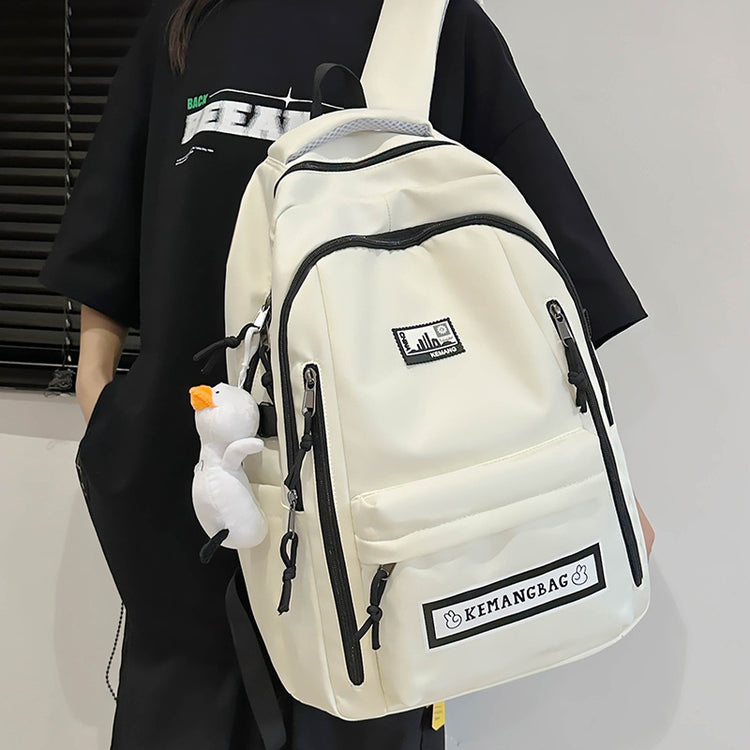 致青春|書包男大學生純色輕便大容量雙肩包多層國高中學生雙肩背包女 「9028-134」25.09-4