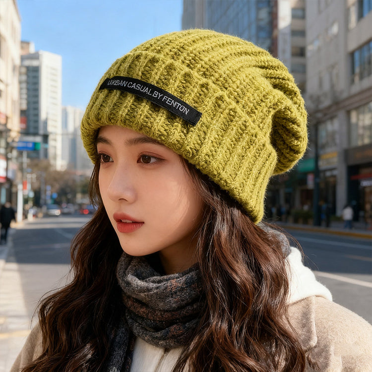 流行帽子|2025年帽子女粗針織毛線帽秋冬款季百搭大頭圍米色寬松潮顯臉小帽「C2885AC」25.09-5