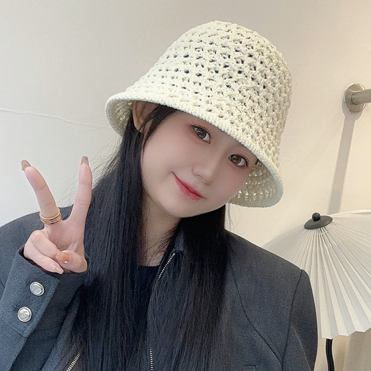 流行帽子|夏季新款鏤空草編漁夫帽女透氣防曬遮陽帽沙灘旅遊可折疊太陽帽子「C3647」24.01-4